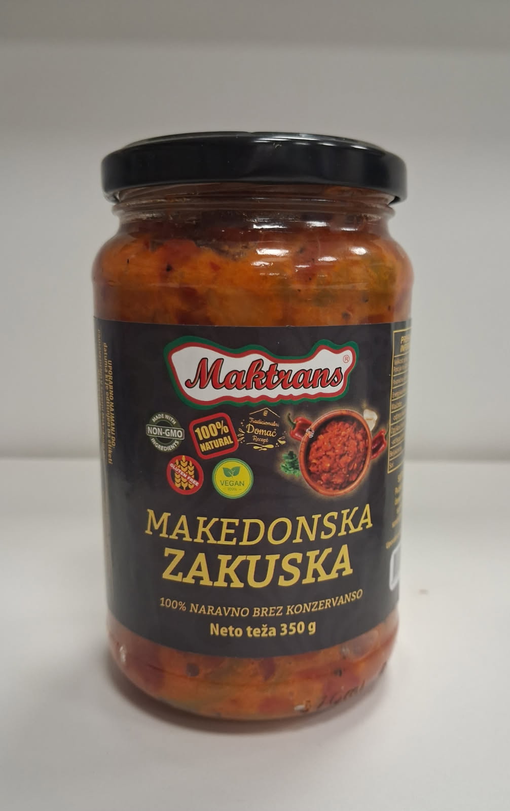 Makedonska zakuska ( pečena paprika, peteršilj, česen, sol, sladkor, sončninčno olje, kis )350g