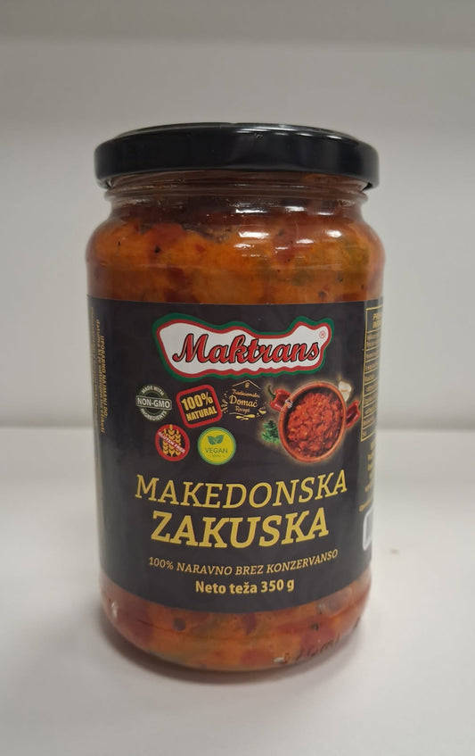 Makedonska zakuska ( pečena paprika, peteršilj, česen, sol, sladkor, sončninčno olje, kis )350g